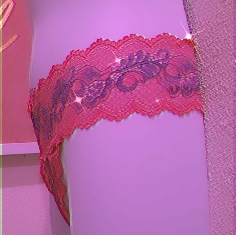 Pink, Purple crotchless Thong